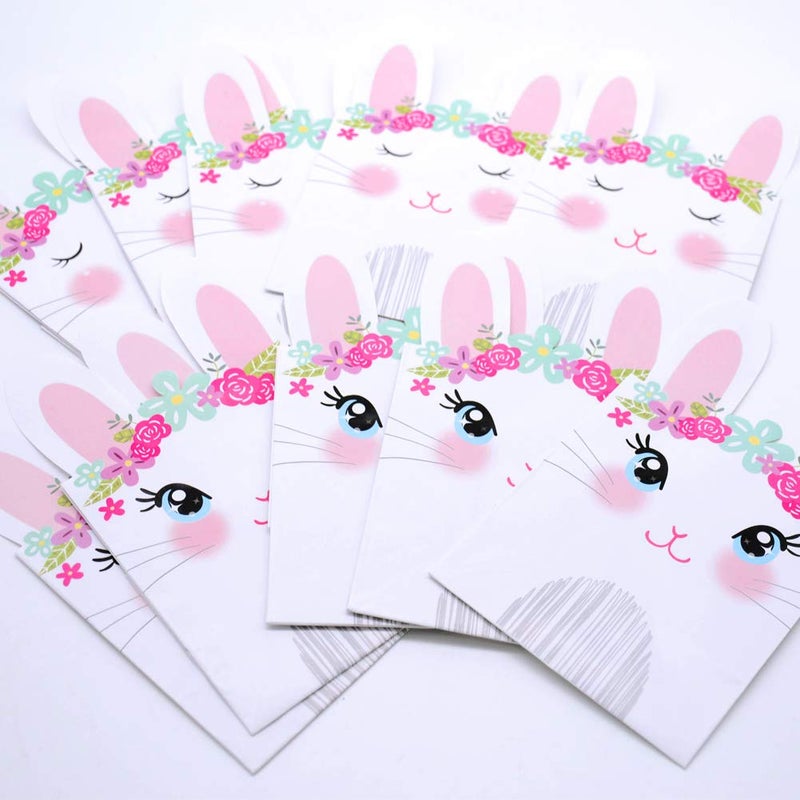 WEEPA 20 Pack Easter Bunny Gift Bags for Easter Cute Bunny Paper Treat Bag Party Favor Gift Candy Bags for Birthday - Image 4